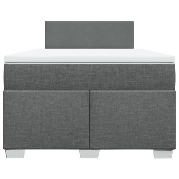 vidaXL Κρεβάτι Boxspring με Στρώμα Σκούρο Γκρι 120x190 εκ Υφασμάτινο