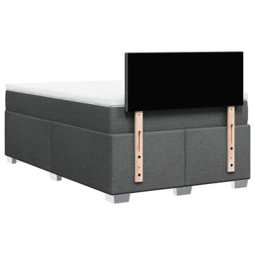 vidaXL Κρεβάτι Boxspring με Στρώμα Σκούρο Γκρι 120x190 εκ Υφασμάτινο