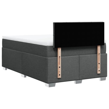 vidaXL Κρεβάτι Boxspring με Στρώμα Σκούρο Γκρι 120x190 εκ Υφασμάτινο