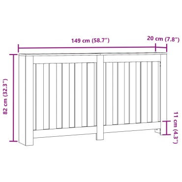 vidaXL Κάλυμμα Καλοριφέρ Sonoma Δρυς 149x20x82 εκ. Επεξεργασμένο Ξύλο
