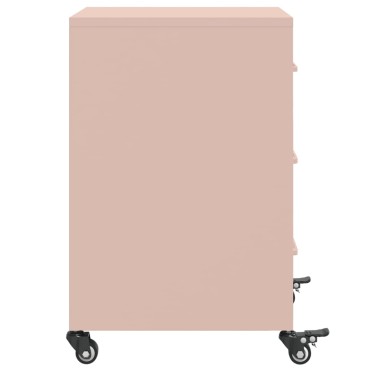 vidaXL Κομοδίνο Ροζ 36x39x59cm από Χάλυβα 1 τεμ.