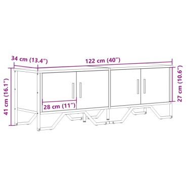 vidaXL Έπιπλο Τηλεόρασης Sonoma Δρυς 122x34x41cm Επεξεργασμένο Ξύλο