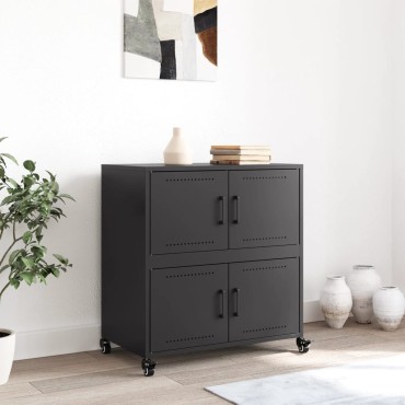 vidaXL Ντουλάπι Μαύρο 68x39x72cm από Ατσάλι 1 τεμ.