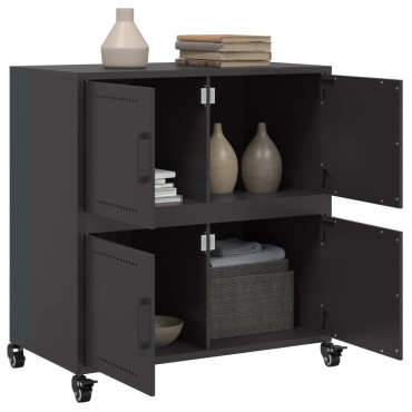vidaXL Ντουλάπι Μαύρο 68x39x72cm από Ατσάλι 1 τεμ.