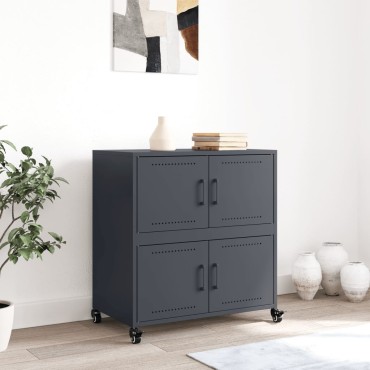 vidaXL Μπουφές Ανθρακί 68x39x72cm από Ατσάλι 1 τεμ.
