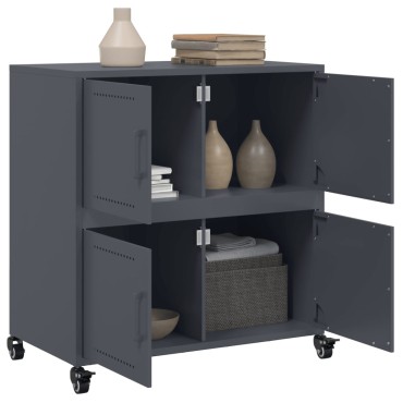 vidaXL Μπουφές Ανθρακί 68x39x72cm από Ατσάλι 1 τεμ.