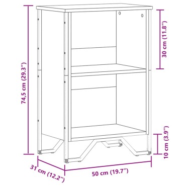 vidaXL Βιβλιοθήκη Καπνιστή Δρυς 50x31x74,5cm από Επεξεργασμένο Ξύλο 1 τεμ.