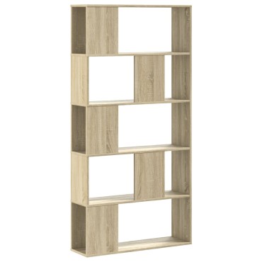 vidaXL Βιβλιοθήκη 5Επιπέδων Sonoma Δρυς 80,5x23,5x162,5cm Επεξ. Ξύλο 1 τεμ.