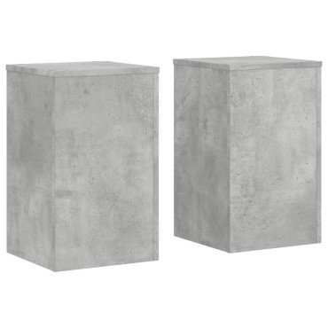 vidaXL Βάσεις Φυτών 2 τεμ. Γκρι Σκυρ. 30x30x50 εκ. Επεξεργασμένο Ξύλο