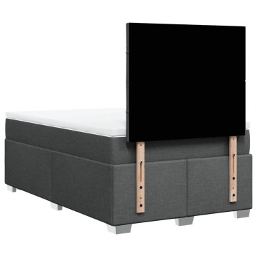 vidaXL Κρεβάτι Boxspring με Στρώμα Σκούρο Γκρι 120x190 εκ Υφασμάτινο