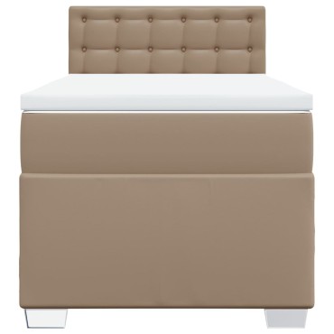 vidaXL Κρεβάτι Boxspring με Στρώμα Καπουτσίνο 80x200 εκ. Συνθ. Δέρμα