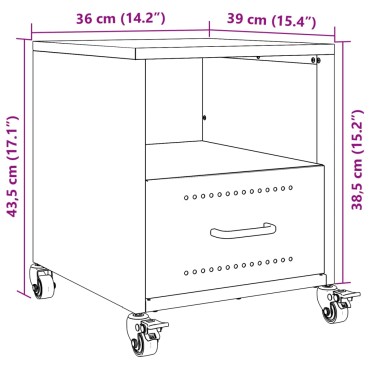 vidaXL Κομοδίνα 2 τεμ. Μουσταρδί 36x39x43,5cm από Χάλυβα