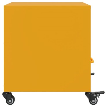 vidaXL Κομοδίνα 2 τεμ. Μουσταρδί 36x39x43,5cm από Χάλυβα