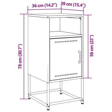 vidaXL Κομοδίνα 2 τεμ. Μουσταρδί 36x39x78cm από Χάλυβα