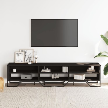 vidaXL Έπιπλο Τηλεόρασης Μαύρο 180x34x41cm από Επεξεργ. Ξύλο