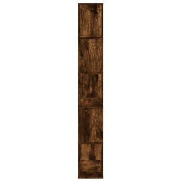 vidaXL Βιβλιοθήκη 5 Επιπέδων Καπνιστή Δρυς 80,5x23,5x162,5 Επεξ. Ξύλο 80,5x23,5x162,5cm 1 τεμ.