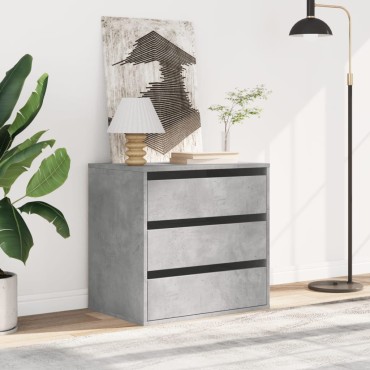 vidaXL Συρταριέρα Γκρι Σκυροδέματος 60x41x58cm Επεξεργ. Ξύλο 1 τεμ.