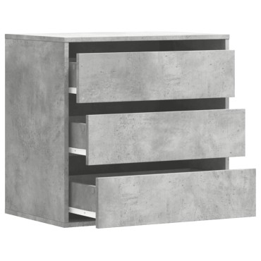 vidaXL Συρταριέρα Γκρι Σκυροδέματος 60x41x58cm Επεξεργ. Ξύλο 1 τεμ.