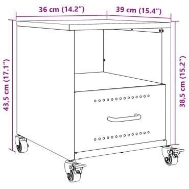 vidaXL Κομοδίνα 2 τεμ. Ανθρακί 36x39x43,5cm από Χάλυβα