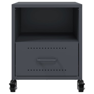 vidaXL Κομοδίνα 2 τεμ. Ανθρακί 36x39x43,5cm από Χάλυβα