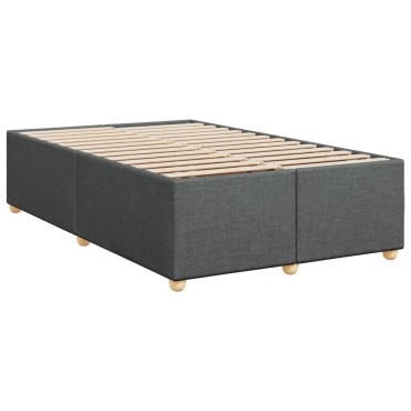 vidaXL Κρεβάτι Boxspring με Στρώμα Σκούρο Γκρι 120x200 εκ. Υφασμάτινο