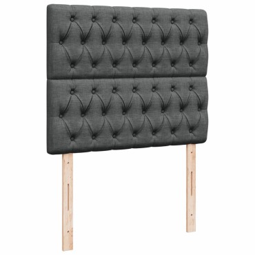 vidaXL Κρεβάτι Boxspring με Στρώμα Σκούρο Γκρι 120x190 εκ Υφασμάτινο