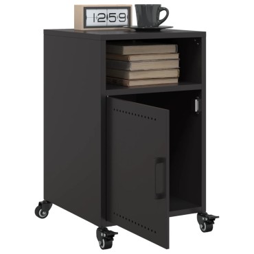 vidaXL Κομοδίνο Μαύρο 36x39x59cm από Χάλυβα 1 τεμ.