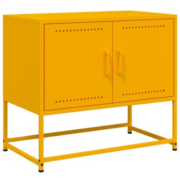 vidaXL Έπιπλο Τηλεόρασης Μουσταρδί Κίτρινο 68,5x39x60,5cm από Ατσάλι