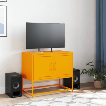vidaXL Έπιπλο Τηλεόρασης Μουσταρδί Κίτρινο 68,5x39x60,5cm από Ατσάλι