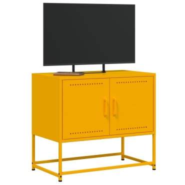 vidaXL Έπιπλο Τηλεόρασης Μουσταρδί Κίτρινο 68,5x39x60,5cm από Ατσάλι