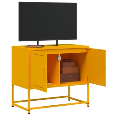 vidaXL Έπιπλο Τηλεόρασης Μουσταρδί Κίτρινο 68,5x39x60,5cm από Ατσάλι