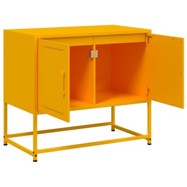 vidaXL Έπιπλο Τηλεόρασης Μουσταρδί Κίτρινο 68,5x39x60,5cm από Ατσάλι