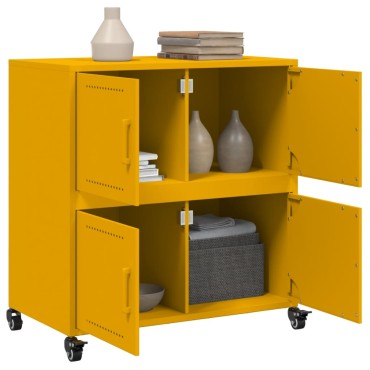 vidaXL Ντουλάπι Μουσταρδί 68x39x72cm από Ατσάλι 1 τεμ.
