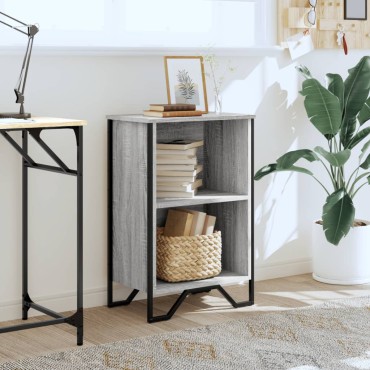 vidaXL Βιβλιοθήκη Γκρι Sonoma 50x31x74,5cm από Επεξεργ. Ξύλο 1 τεμ.