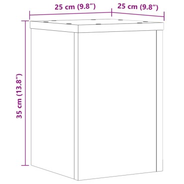 vidaXL Βάσεις Φυτών 2 Τεμ. Καφέ Δρυς 25x25x35 εκ. Επεξεργασμένο Ξύλο