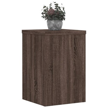 vidaXL Βάσεις Φυτών 2 Τεμ. Καφέ Δρυς 25x25x35 εκ. Επεξεργασμένο Ξύλο