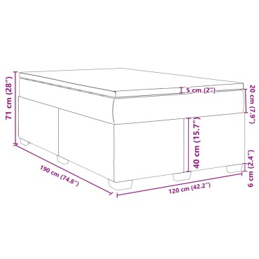 vidaXL Κρεβάτι Boxspring με Στρώμα Καπουτσίνο 120x190cm από Συνθ.Δέρμα 1 τεμ. - Μονό