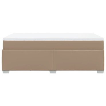 vidaXL Κρεβάτι Boxspring με Στρώμα Καπουτσίνο 120x190cm από Συνθ.Δέρμα 1 τεμ. - Μονό