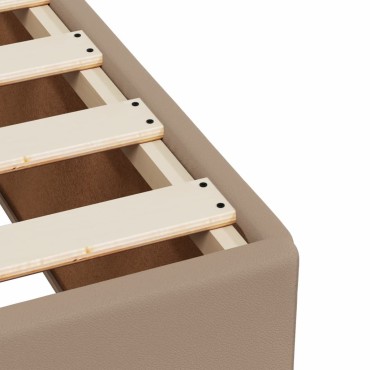 vidaXL Κρεβάτι Boxspring με Στρώμα Καπουτσίνο 120x190cm από Συνθ.Δέρμα 1 τεμ. - Μονό