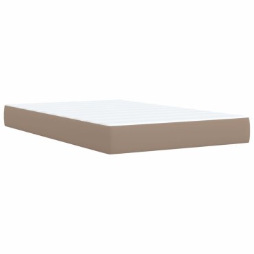 vidaXL Κρεβάτι Boxspring με Στρώμα Καπουτσίνο 120x190cm από Συνθ.Δέρμα 1 τεμ. - Μονό