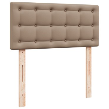 vidaXL Κρεβάτι Boxspring με Στρώμα Καπουτσίνο 120x190cm από Συνθ.Δέρμα 1 τεμ. - Μονό