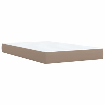 vidaXL Κρεβάτι Boxspring με Στρώμα Καπουτσίνο 120x190cm από Συνθ.Δέρμα 1 τεμ. - Μονό