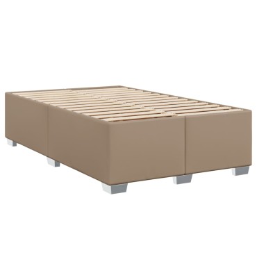 vidaXL Κρεβάτι Boxspring με Στρώμα Καπουτσίνο 120x190cm από Συνθ.Δέρμα 1 τεμ. - Μονό