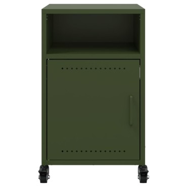 vidaXL Κομοδίνα 2 τεμ. Πράσινο Λαδί 36x39x59cm από Χάλυβα