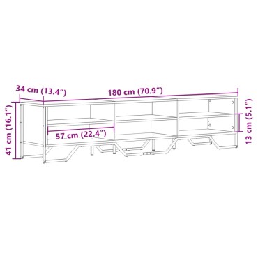 vidaXL Έπιπλο Τηλεόρασης Γκρι Sonoma 180x34x41cm από Επεξεργ. Ξύλο