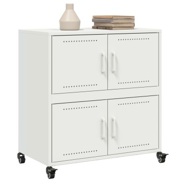 vidaXL Μπουφές Λευκό 68x39x72cm από Ατσάλι 1 τεμ.