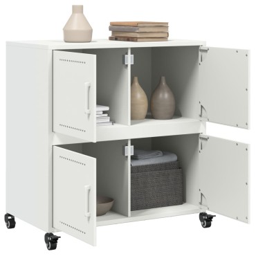 vidaXL Μπουφές Λευκό 68x39x72cm από Ατσάλι 1 τεμ.
