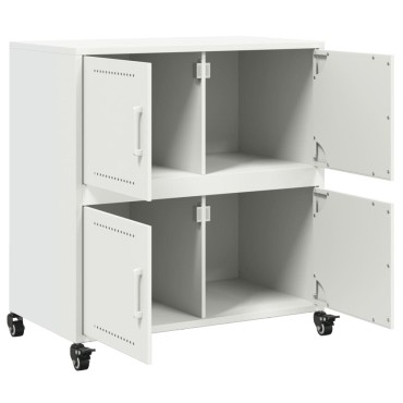 vidaXL Μπουφές Λευκό 68x39x72cm από Ατσάλι 1 τεμ.