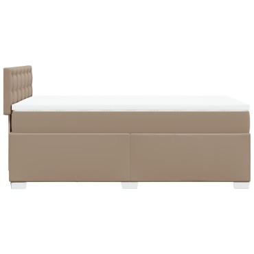 vidaXL Κρεβάτι Boxspring με Στρώμα Καπουτσίνο 80x200cm Συνθ. Δέρμα 1 τεμ. - Μονό
