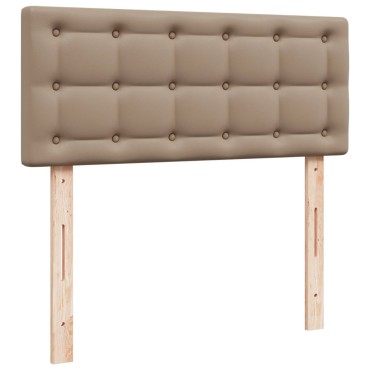 vidaXL Κρεβάτι Boxspring με Στρώμα Καπουτσίνο 80x200cm Συνθ. Δέρμα 1 τεμ. - Μονό